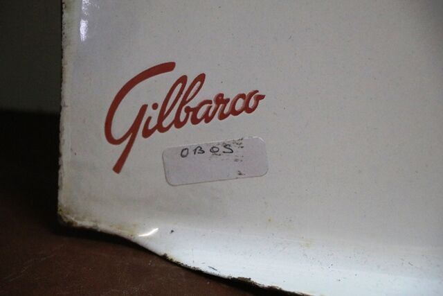 Pair of Genuine Gilbarco Double Enamel Face Plates 