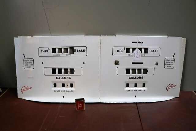 Pair of Genuine Gilbarco Double Enamel Face Plates 