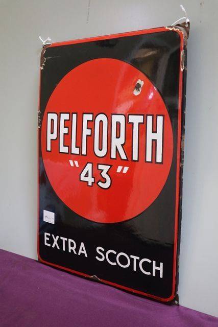 Pelforth 43 Extra Scotch Enamel Advertising Pub Sign 