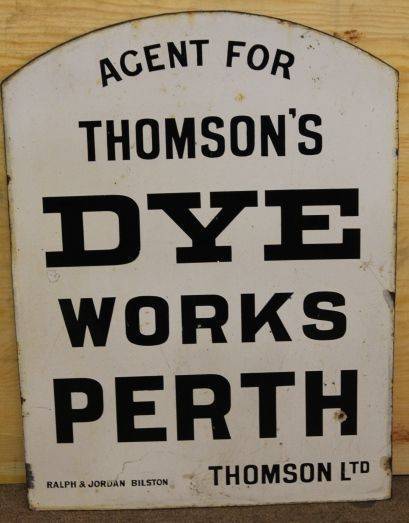 Perth Dye Works Double Sided Enamel Sign 