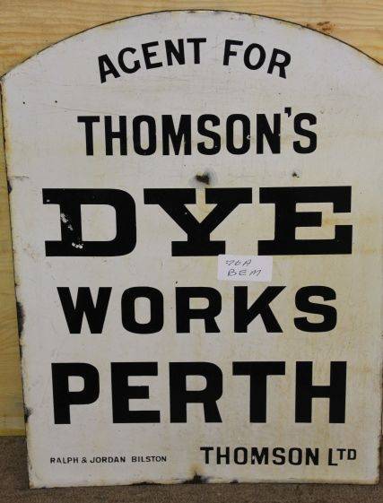 Perth Dye Works Double Sided Enamel Sign 