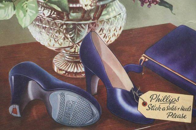 Philips Sticka Soles and Heels Card Advertising Sign 