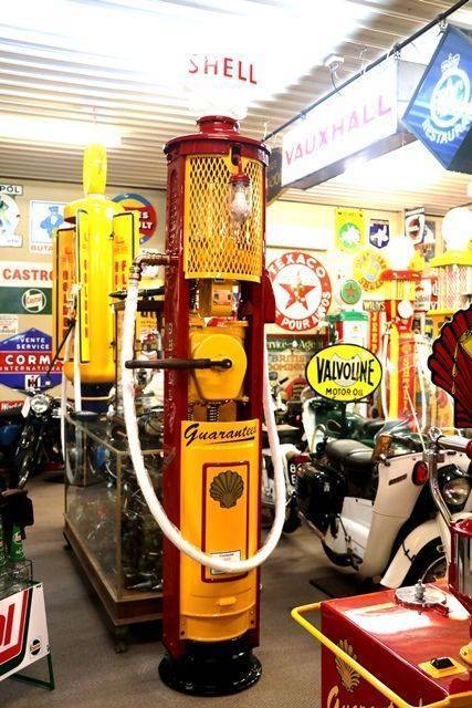 Rare and Early Shell Curb Side Manual Petrol Pump