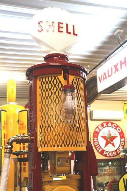 Rare and Early Shell Curb Side Manual Petrol Pump