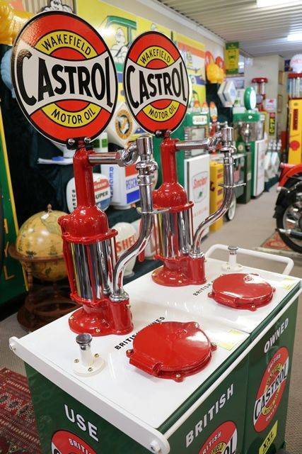 Restored Genuine Castrol Wakefield Square HiBoy Double Oil Pump Dispenser