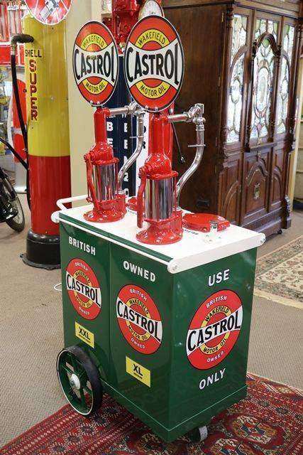 Restored Genuine Castrol Wakefield Square HiBoy Double Oil Pump Dispenser
