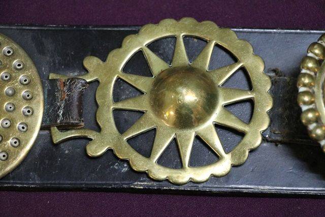 Set Of 3 Horse Brasses On Leather Strap 