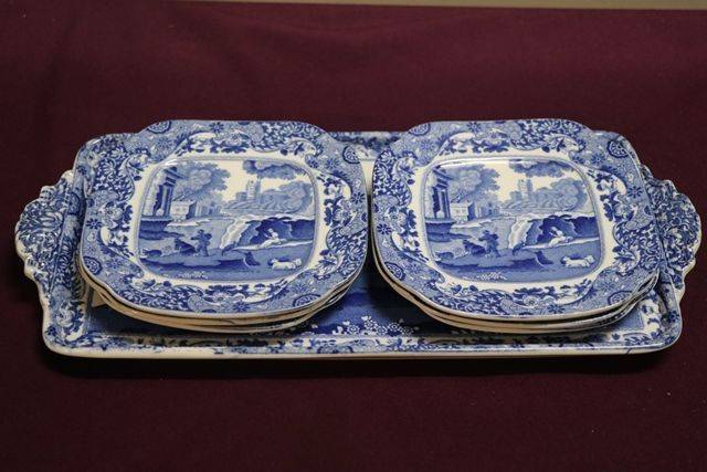 Set Of 7 Piece Copeland Spodeand39s Italian Pattern B+W Sandwick