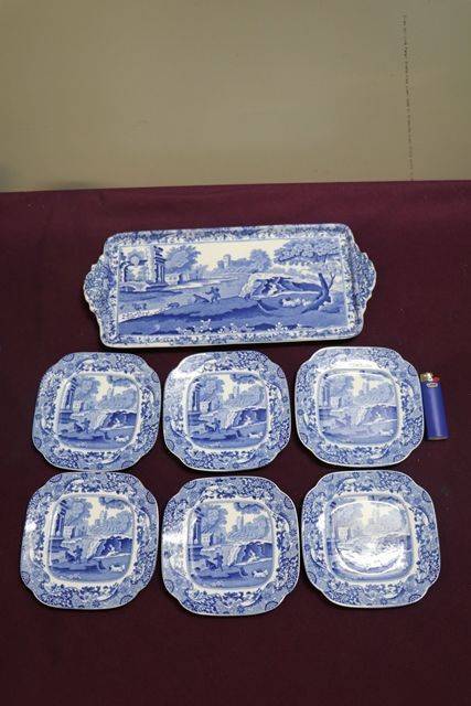 Set Of 7 Piece Copeland Spodeand39s Italian Pattern B+W Sandwick