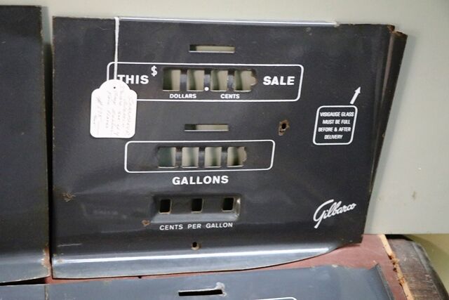 Set of 4 Genuine Gilbarco Double Grey Enamel Face Plates 