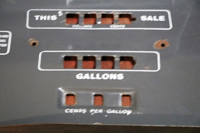 Set of 4 Genuine Gilbarco Double Grey Enamel Face Plates 