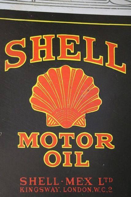 Shell Motor Oil Can Shaped  Hanging Enamel Advertising Sign 