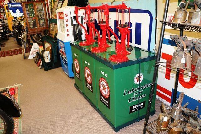 Stunning Vintage Set of 3 Glass Pump Texaco Hi Boys 