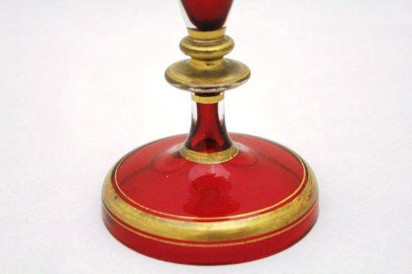 Superb Victorian Ruby And Gilt Hand Painted Cameo Vase
