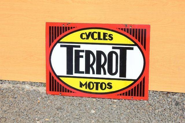 Terrot Cycles and Motors Double Sided Enamel Sign