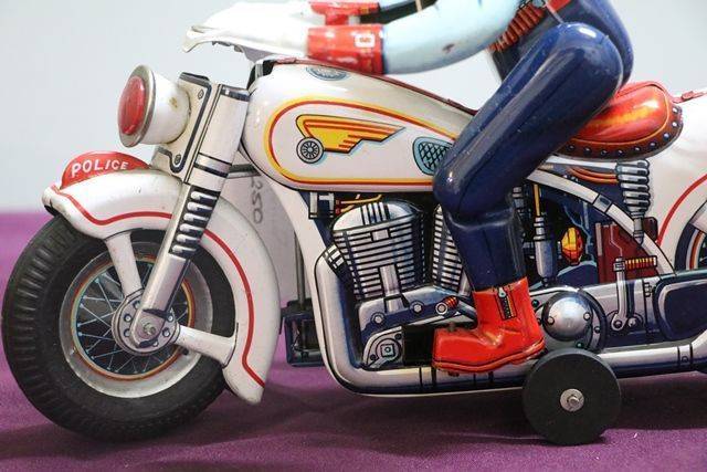Tin Toy Masudaya Highway Patrol Police Motorcycle 