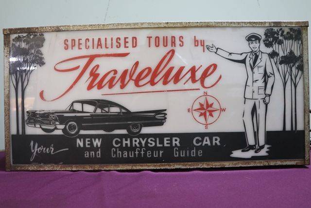 Traveluxe Tour Agent Advertising Light Box New Chrysler Car 