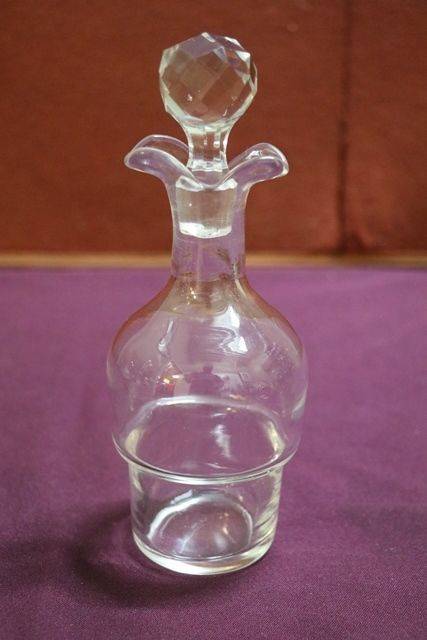 Victorian 2 Bottle Oil + Vinegar Glass Cruet 