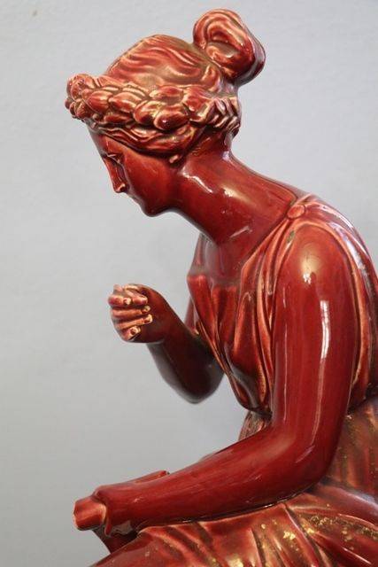 Victorian China Figure Of A Seated Scribe  