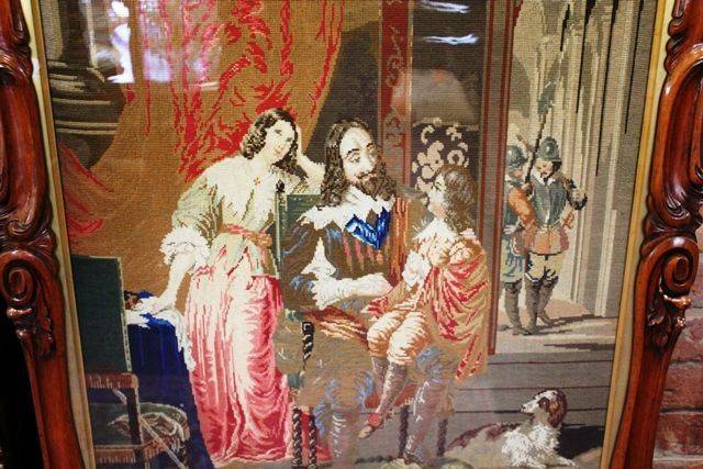Victorian Rosewood Tapestry Fire Screen  English  C1840     