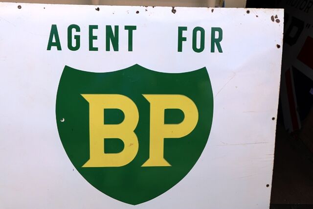 Vintage Agent for BP Petroleum Products Enamel Sign 
