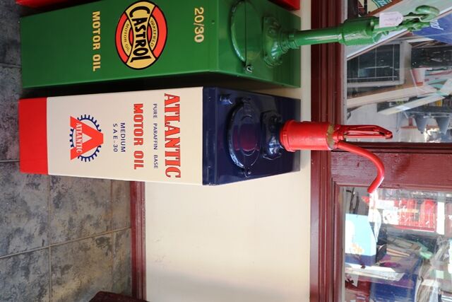 Vintage Atlantic Motor Oil Hi Boy Garage Dispenser 
