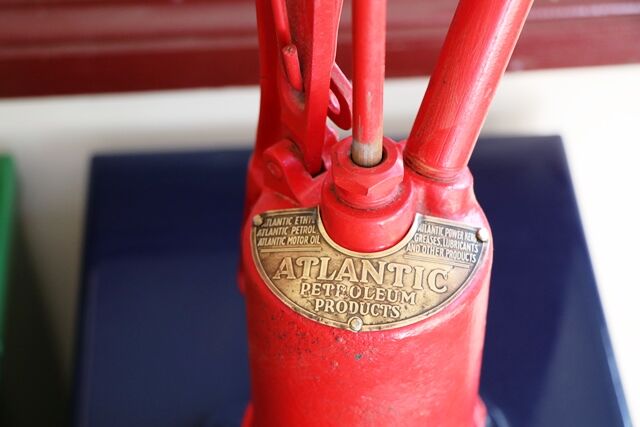 Vintage Atlantic Motor Oil Hi Boy Garage Dispenser 