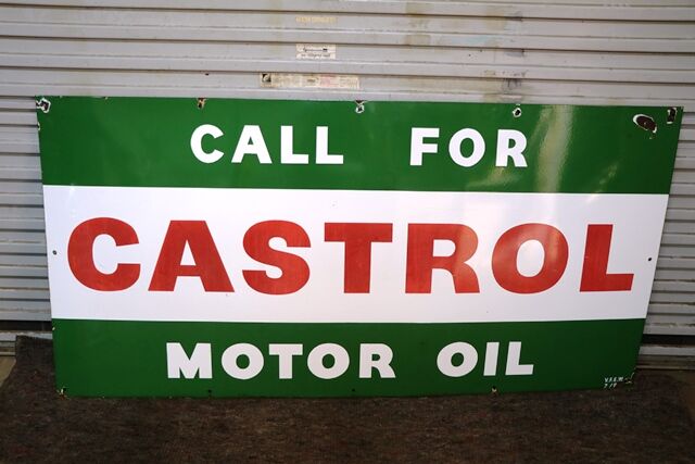 Vintage Call for Castrol Motor Oil 6ft x 3ft Enamel Sign 
