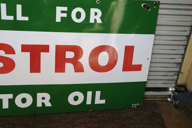 Vintage Call for Castrol Motor Oil 6ft x 3ft Enamel Sign 