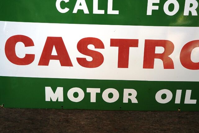 Vintage Call for Castrol Motor Oil 6ft x 3ft Enamel Sign 