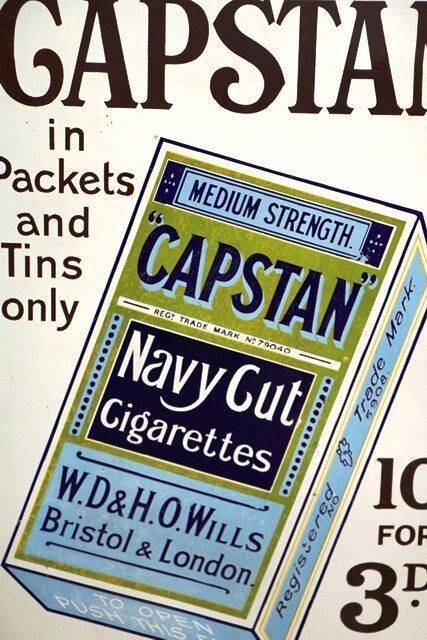 Vintage Capstan Navy Cut Pictorial Enamel Sign 