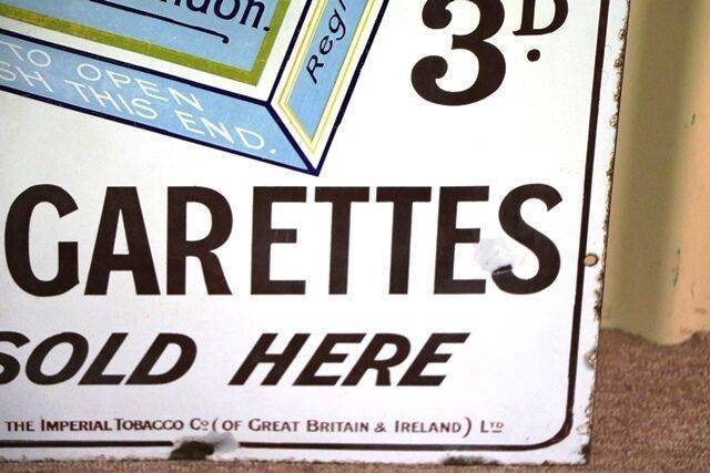 Vintage Capstan Navy Cut Pictorial Enamel Sign 