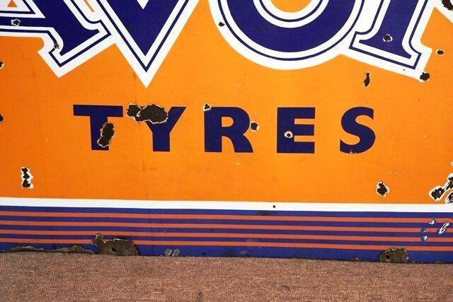 Vintage English Made AVON Tyres Advertising Sign 