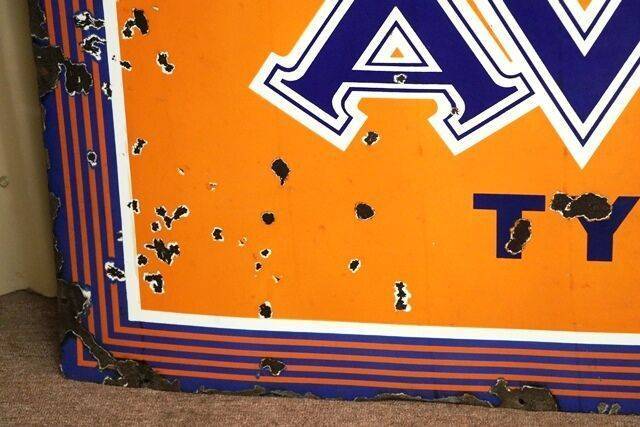 Vintage English Made AVON Tyres Advertising Sign 