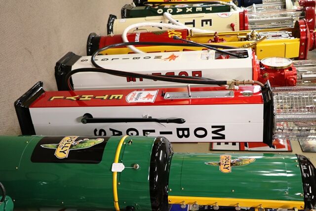 Vintage Gilbert and Barker Manual Petrol Pump in Mobilgas Livery 