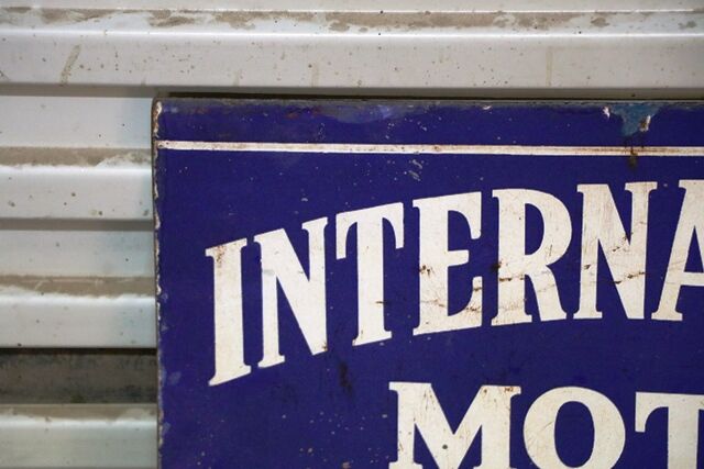 Vintage International Motor Trucks Double Sided Enamel Sign 
