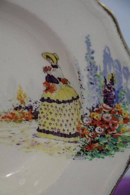 Vintage J Fryer + Son Crinoline Lady Bowl 