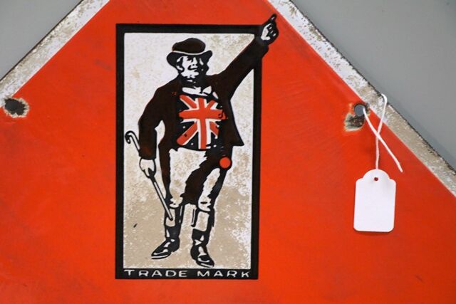 Vintage John Bull Tyres Double Sided Enamel Pictorial Sign 
