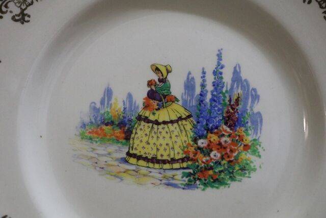 Vintage Maddock China Crinoline Lady Trio 