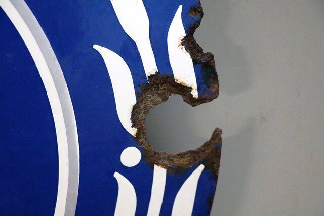 Vintage Mercedes Benz Circular Enamel Advertising Sign 