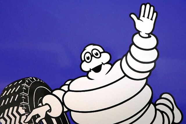 Vintage Michelin Bibendum Pictorial Enamel Sign 