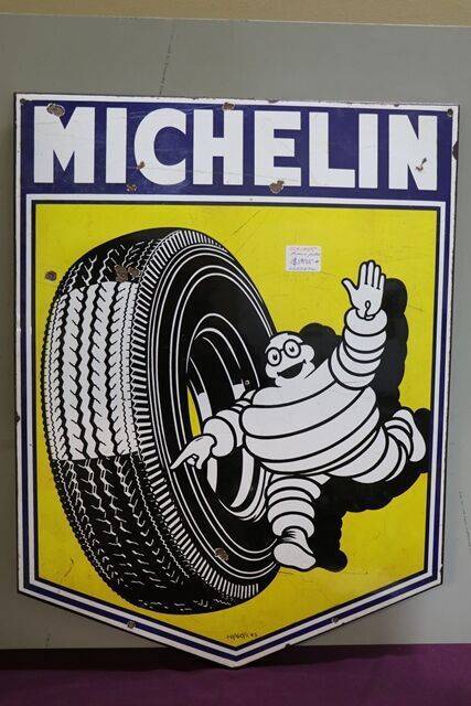 Vintage Michelin Pictorial Enamel Sign 