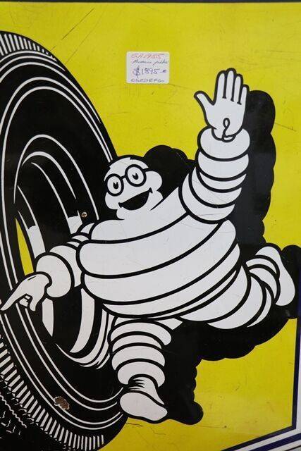Vintage Michelin Pictorial Enamel Sign 
