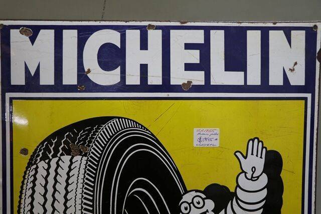 Vintage Michelin Pictorial Enamel Sign 