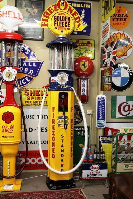 Vintage SATAM Birdcage Manual Petrol Pump