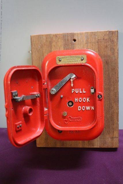 Vintage Samson Fire Alarm Pull Down Call Box Wall Mount  