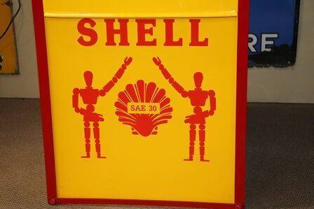 Vintage Shell Stickman Single Pump Garage Lubester Cabinet