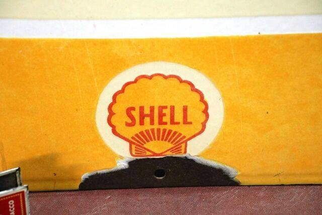 Vintage Shell X100 Motor Oil Enamel Adv Sign 