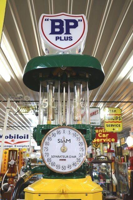 Vintage Siam  TALL  Clock Face Manual Petrol Pump