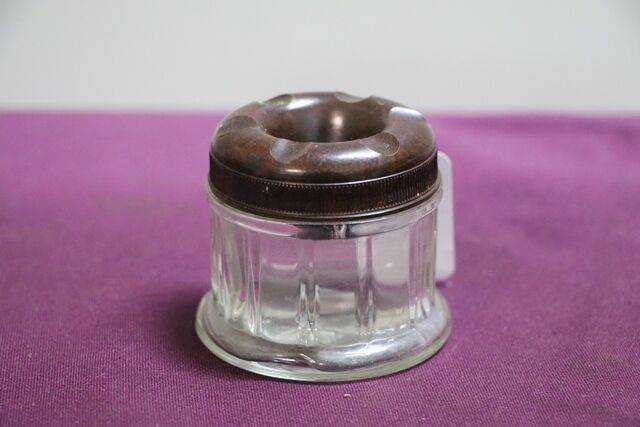 Vintage Smart Glass + Brown Bakelite Ashtray 